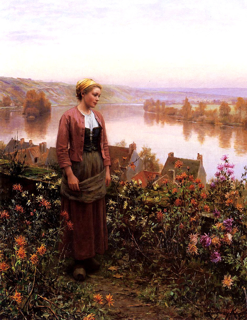 A Garden above the Seine, Rolleboise by Daniel Ridgway Knight