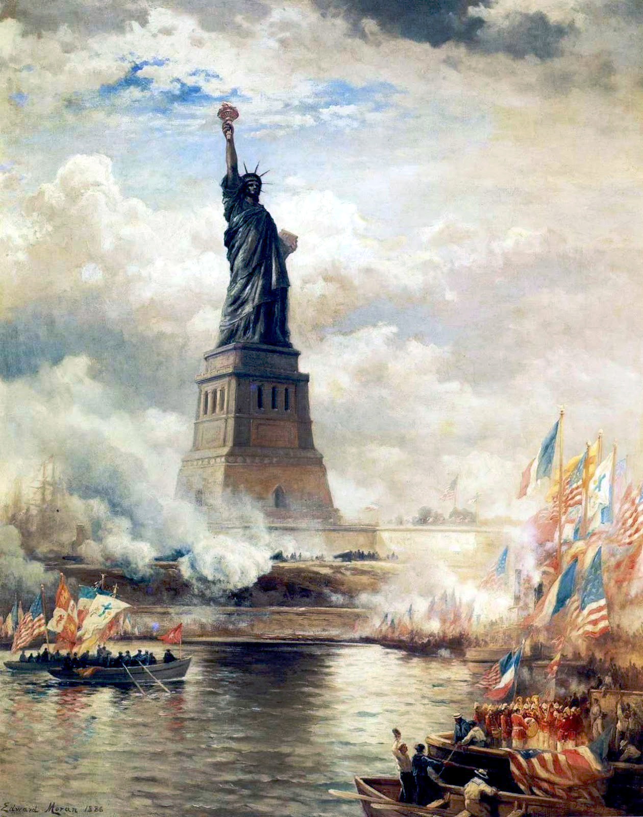 Statue of Liberty unveiled by Edward Moran, 1886