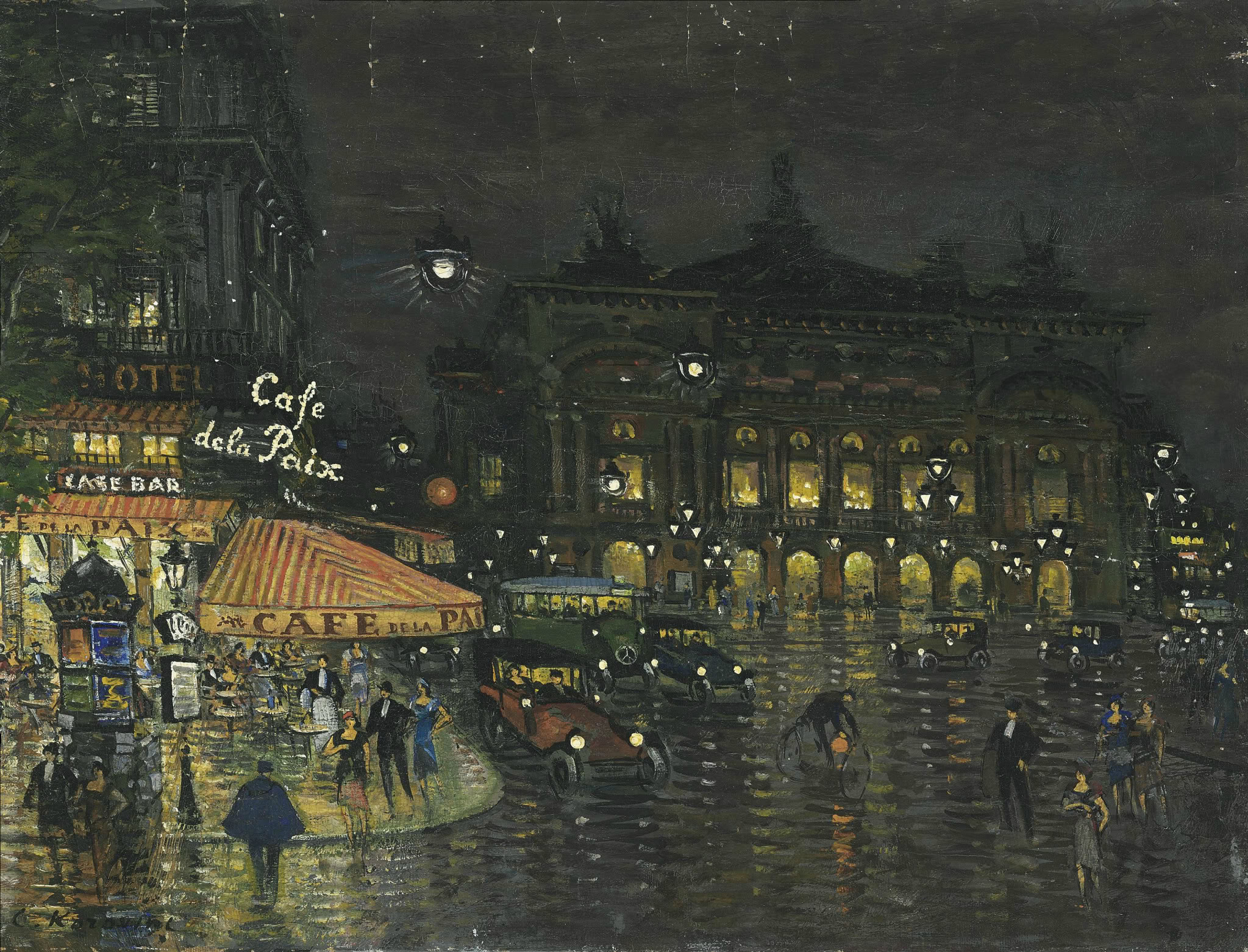 Cafe de la Paix, Paris by Constantin Alexeevich Korovin