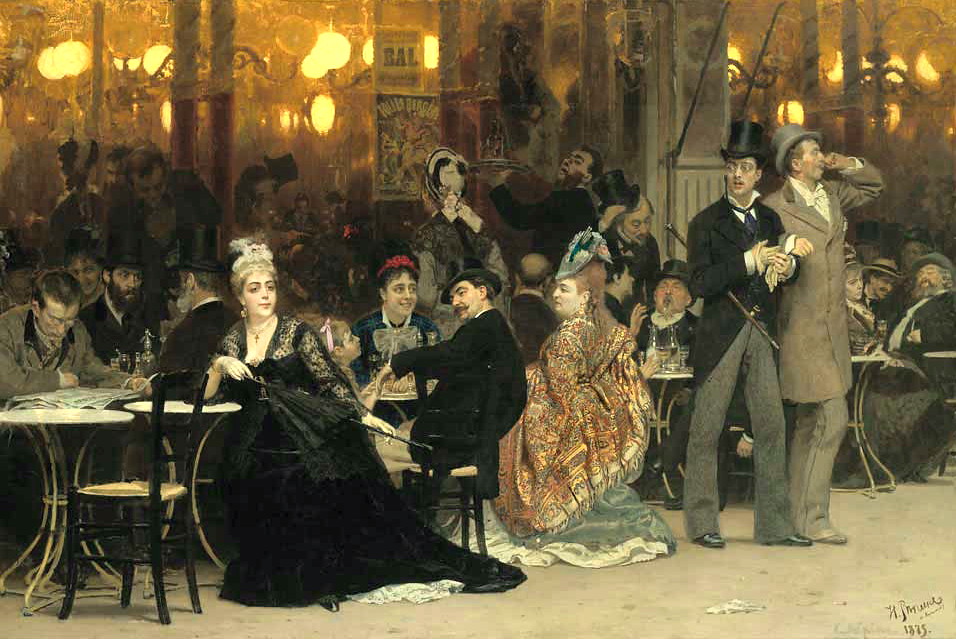 A Parisian Cafe by Ilia Efimovich Repin - 1875