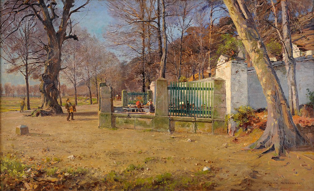 Outdoor Cafe on Staufenplatz by Heinrich Hermanns