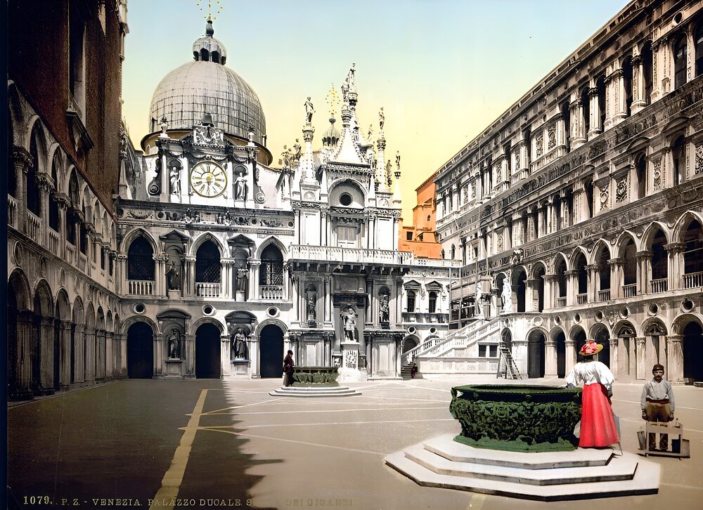 Interior of the Doges' Palace, with the Giant's Staircase, Venice, Italy
