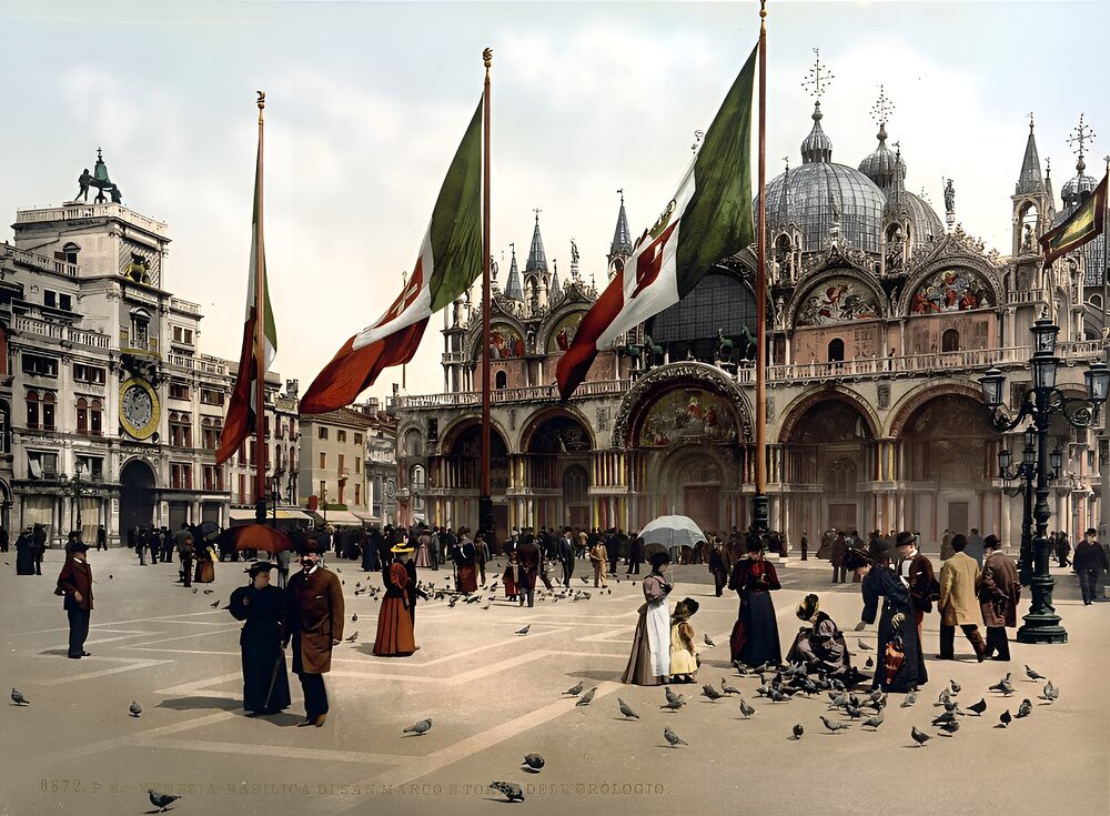 St. Mark's Church and the clock, Venice, Italy