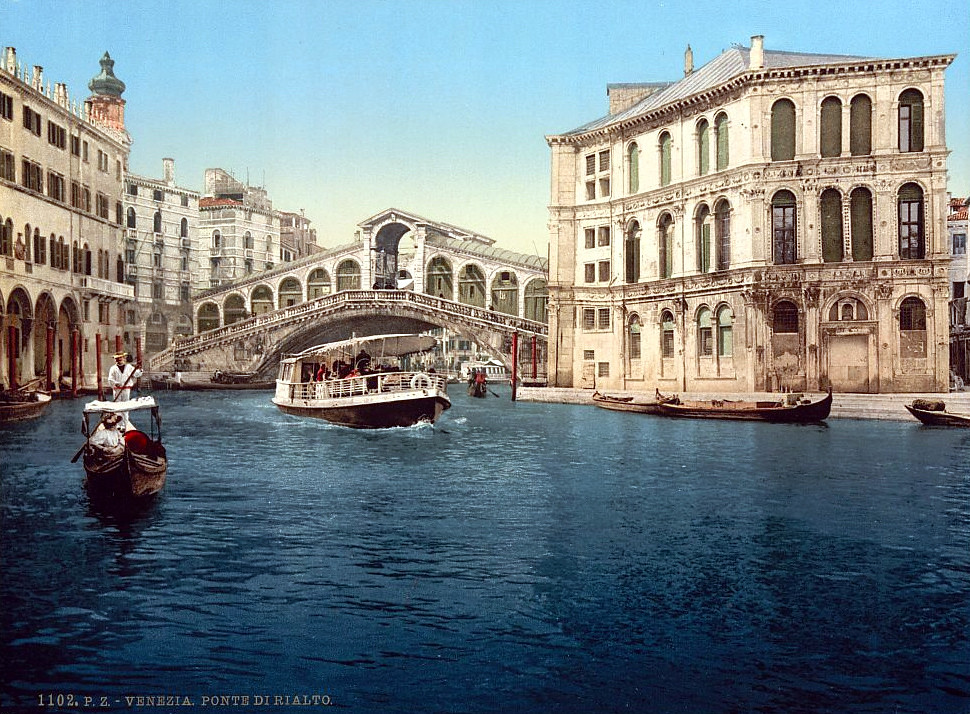 The Grand Canal with the Rialto Bridge, Venice, Italy