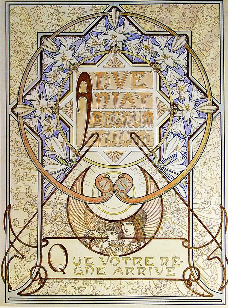 An illustrated page from Le Pater by Mucha