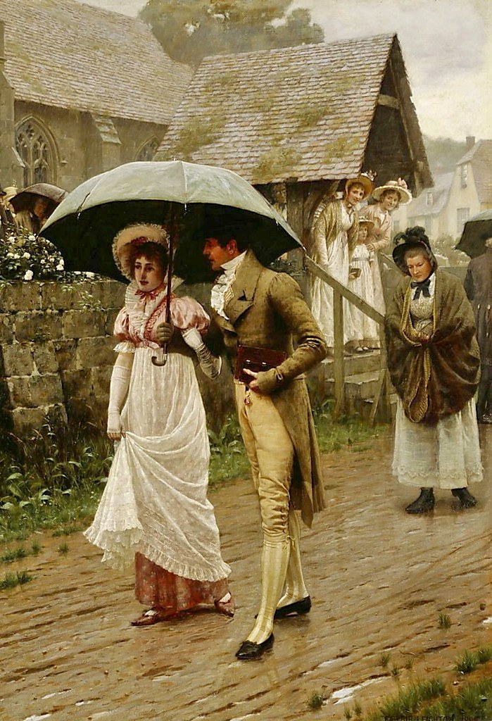 A Wet Sunday Morning by Edmund Blair Leighton