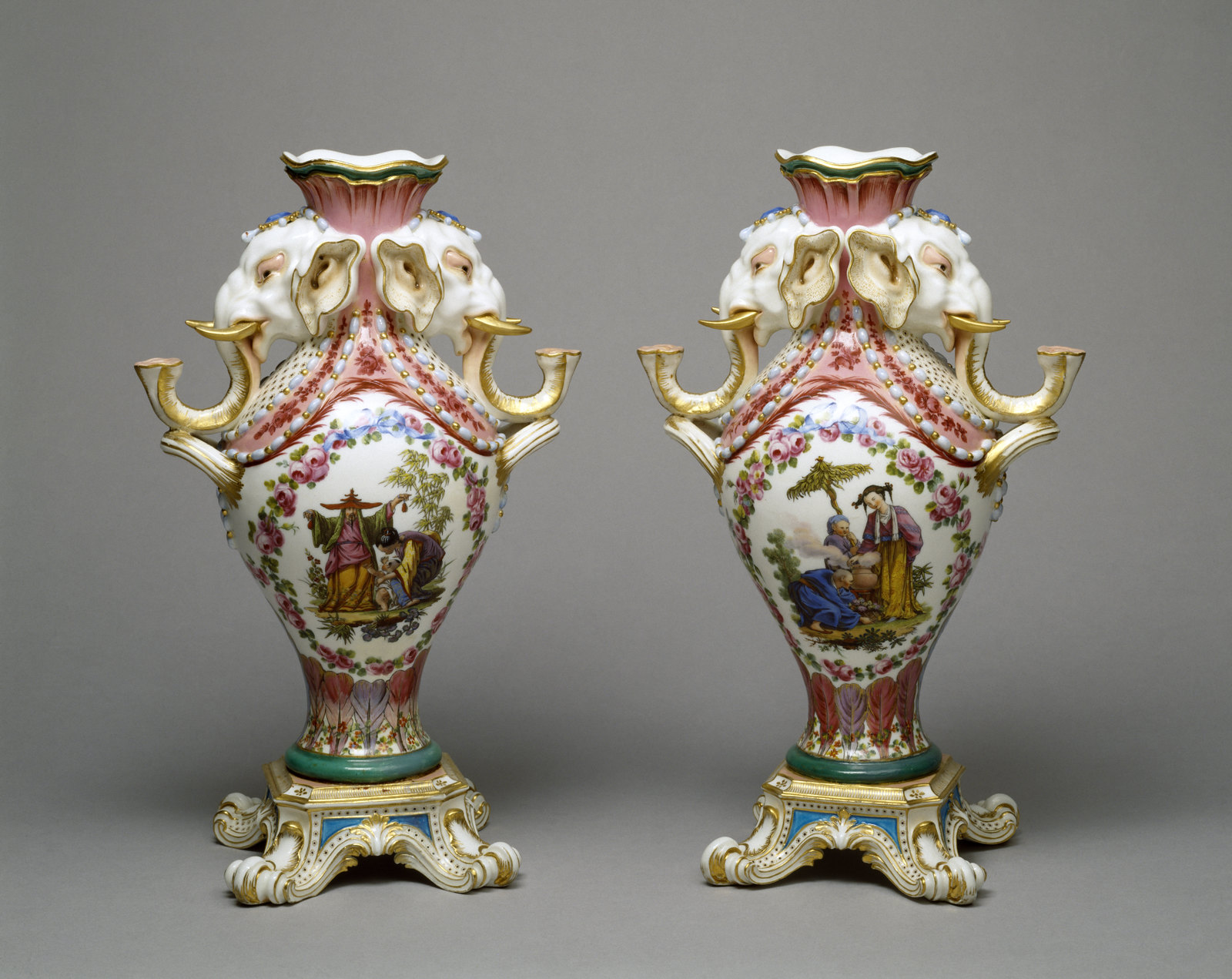 Pair of Vases. Charles Nicolas Dodin, Sèvres, France, 1760. Walters Art Museum