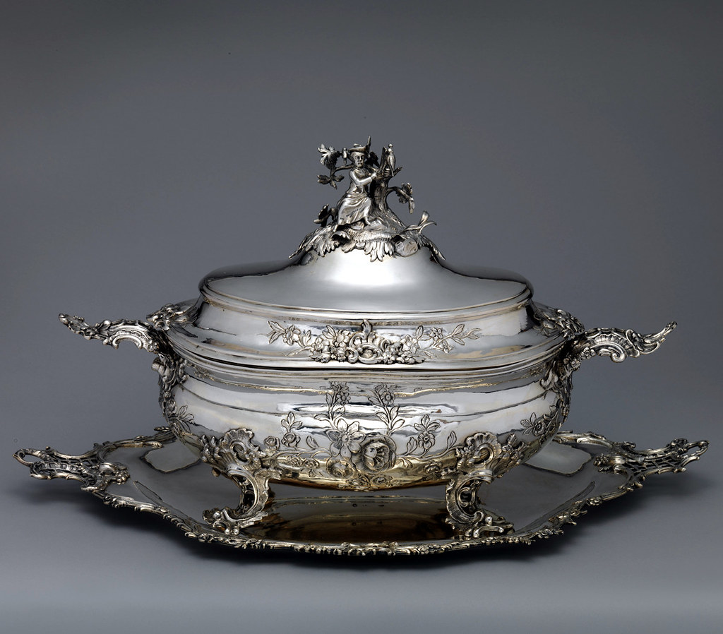 1771 Tureen and stand. Silver, silver gilt. German, Augsburg. metmuseum