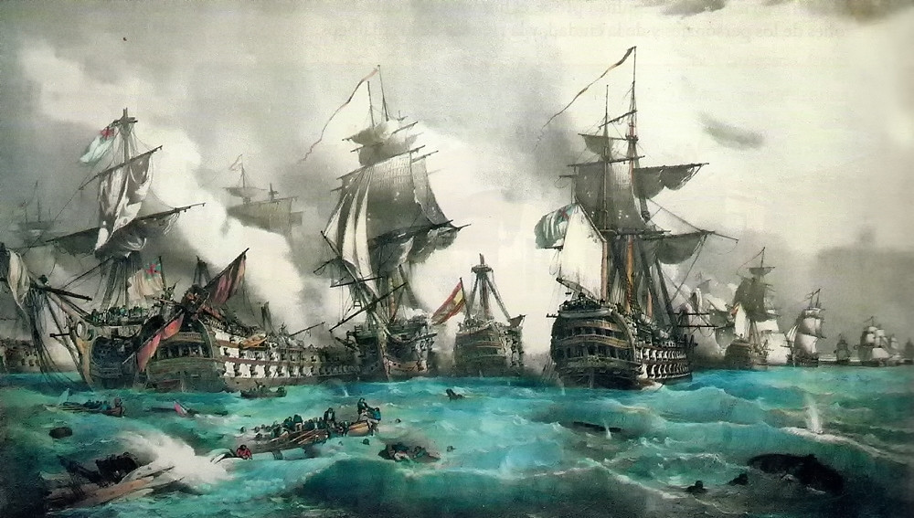 The Battle of Trafalgar by Juan Vallejo