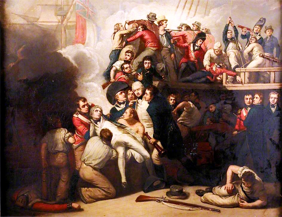 The Death of Nelson at the Battle of Trafalgar, 21 October 1805 by Samuel Drummond, 1806