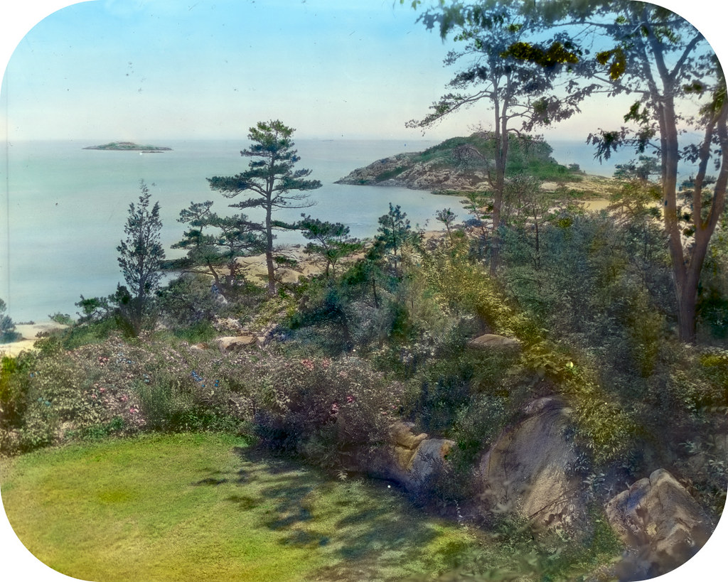'Rookwood,' Evelyn Russell Sturgis house, Gloucester Road, Manchester, Massachusetts. View to Atlantic Ocean