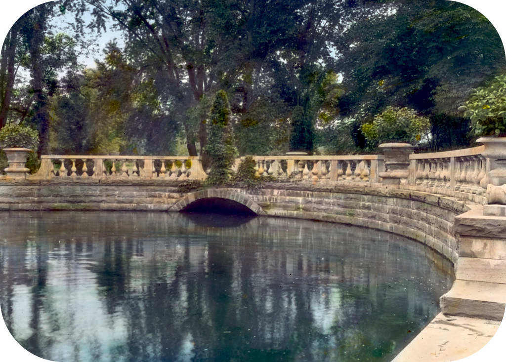 'Thornedale,' Oakleigh Thorne house, Millbrook, New York. Pond at house entrance
