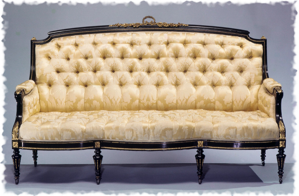 1860 Sofa. American. Maple, gilt bronze. metmuseum
