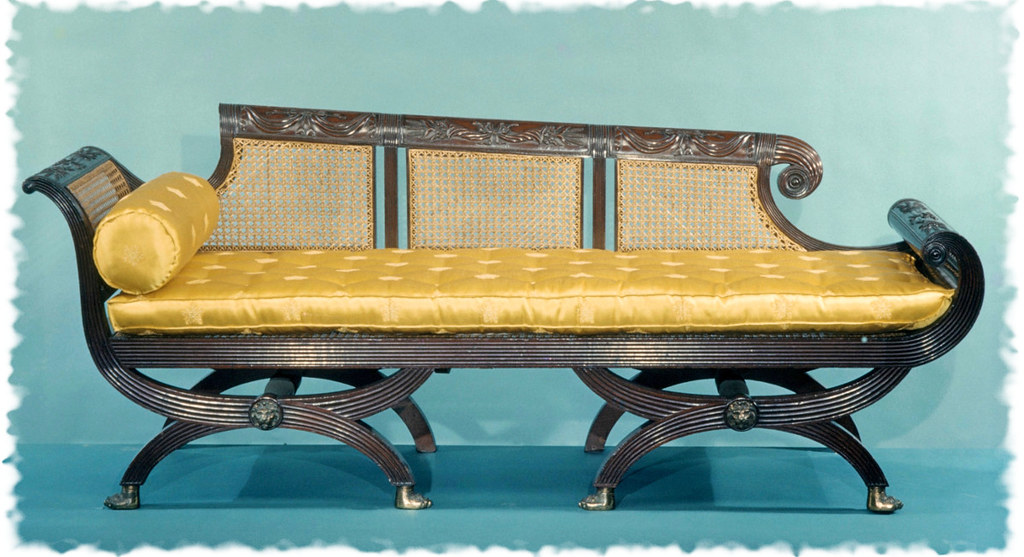 1815 Sofa. American. Mahogany, gilt brass, tulip poplar. metmuseum