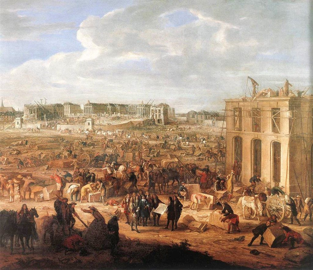 The construction of the Palace of Versailles by Adam Frans van der Meulen