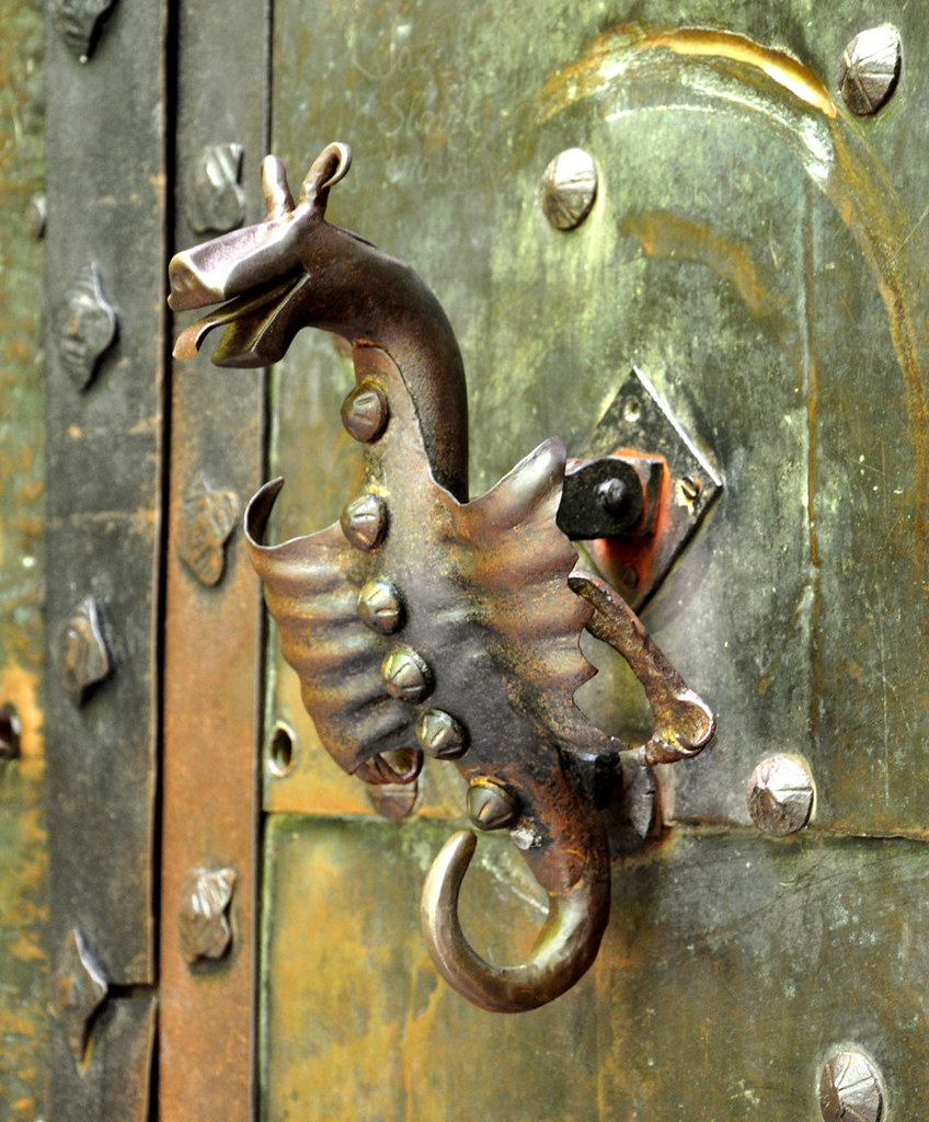 Door knocker at the Orava Castle, Slovakia. Credit Janos Korom