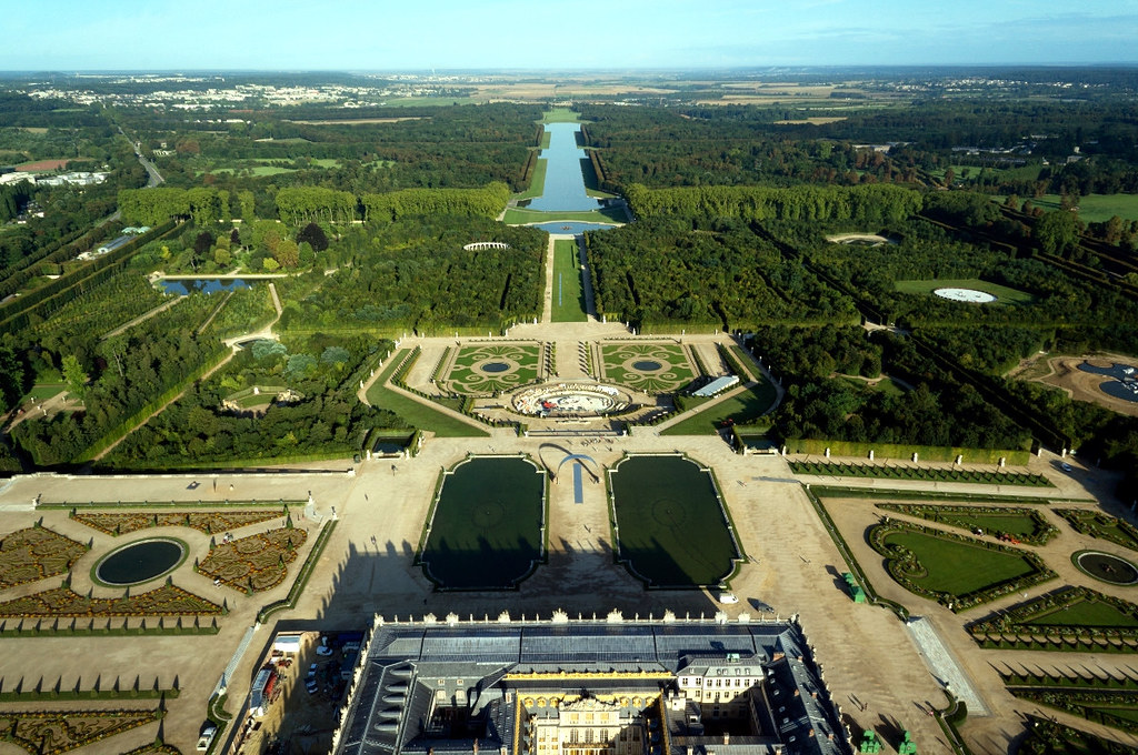 Aerial view of the Palace of Versailles