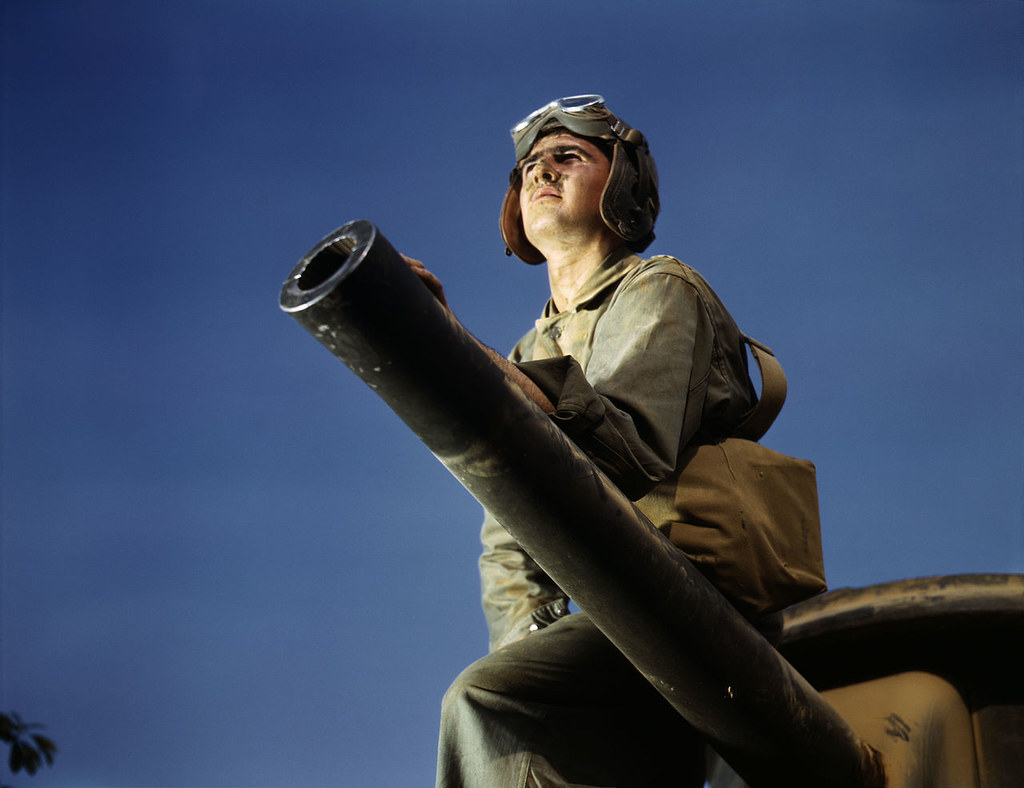Crewman of an M-3 tank, Ft. Knox, KY, 1942
