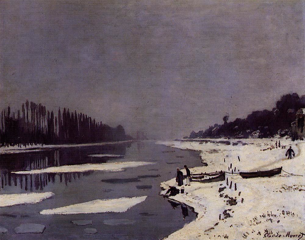 Ice Floes on the Seine at Bougival by Claude Oscar Monet - 1867-1868