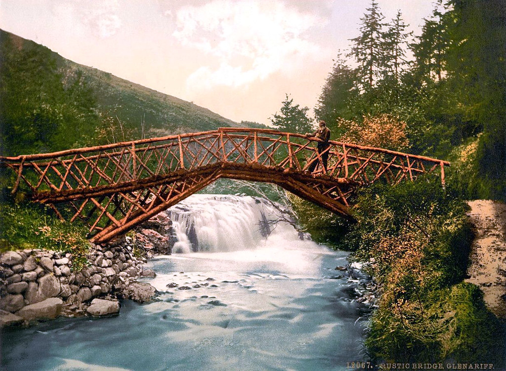Rustic Bridge in Glenariff. County Antrim, Ireland