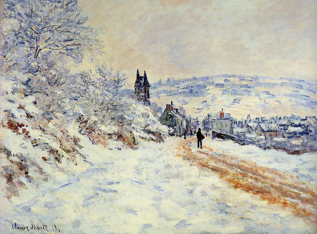 The Road to Vetheuil, Snow Effect by Claude Oscar Monet - 1879