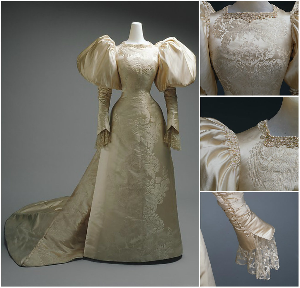 1896. Wedding Dress. Silk, pearl. metmuseum