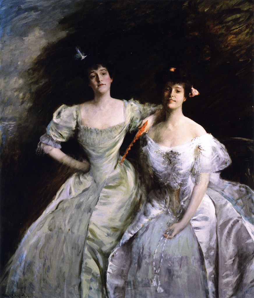 The Sisters (also known as The Sisters - Mrs. Sullivan and Mrs. Oskar LIvingston; The Sisters - Mrs. Oskar Livingston and Mrs. James Francis Sullivan) by William Merritt Chase, 1905