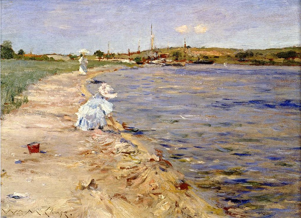 Beach Scene - Morning at Canoe Place by William Merritt Chase, c.1896
