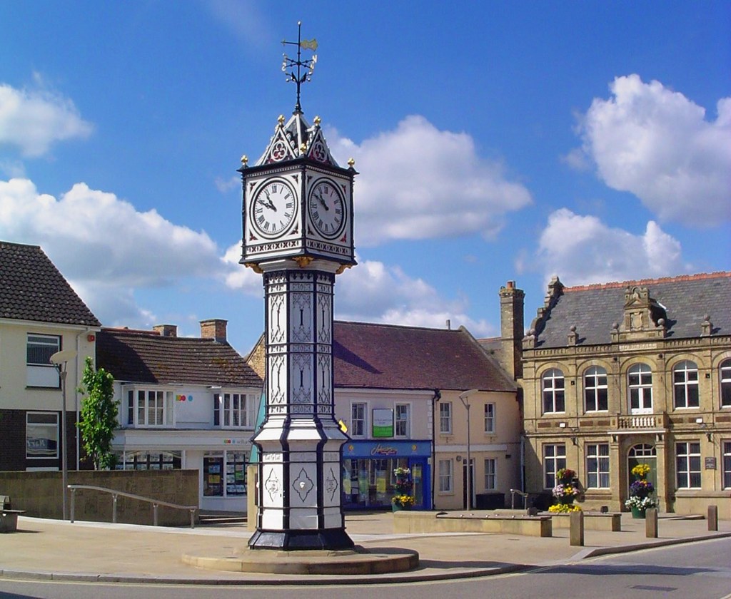 Clock Tower in Downham Market, Norfolk. Credit Uksignpix