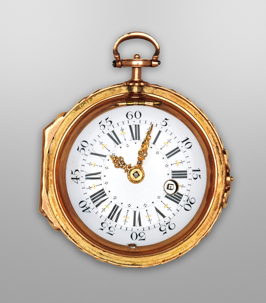 1770. Watch. German, Dresden. Case gold, inlaid with hardstones. metmuseum