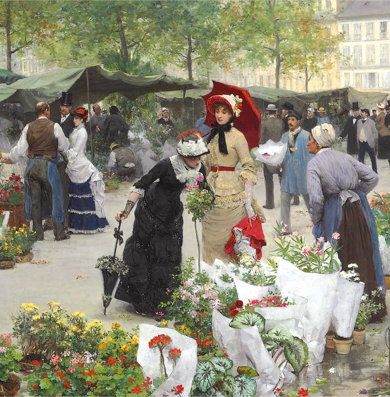 The Flower Market by Victor Gabriel Gilbert