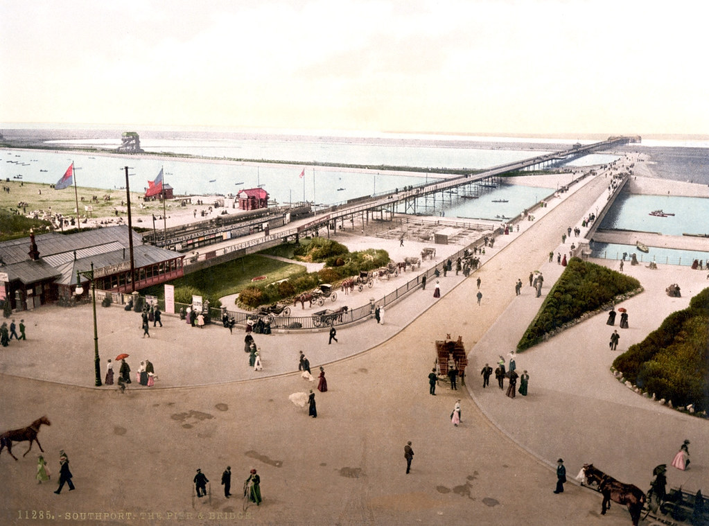 Southport Pier and Bridge, England, 1895