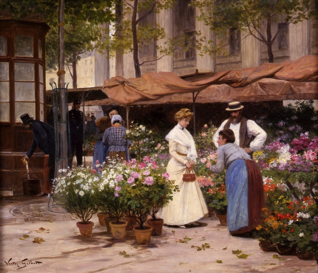 The Flower Market by Victor Gabriel Gilbert