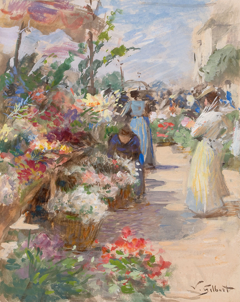The Flower Market by Victor Gabriel Gilbert