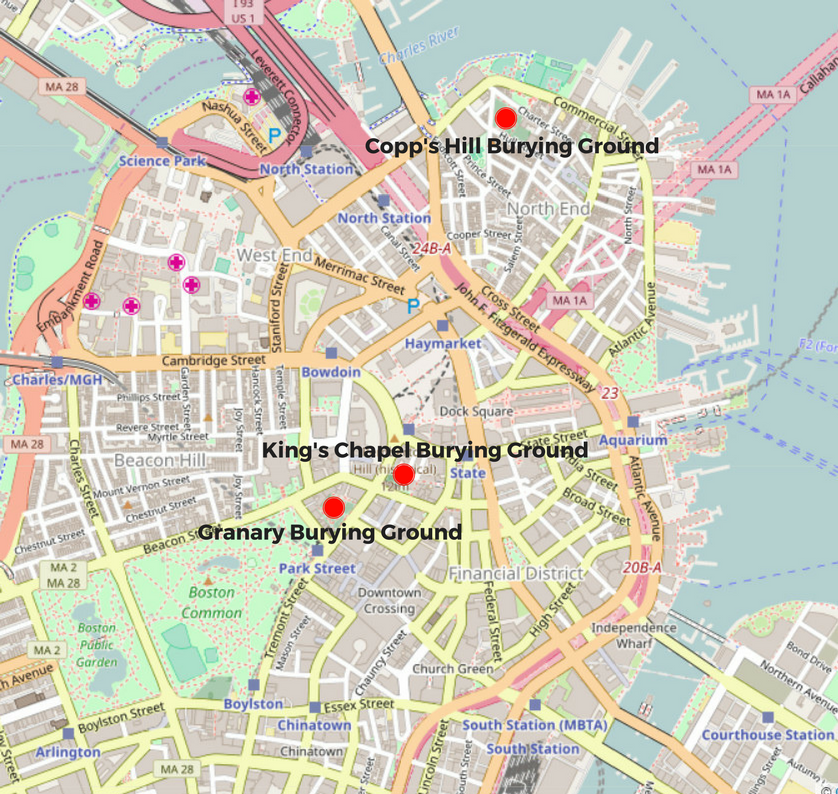 Map of Boston, Massachusetts