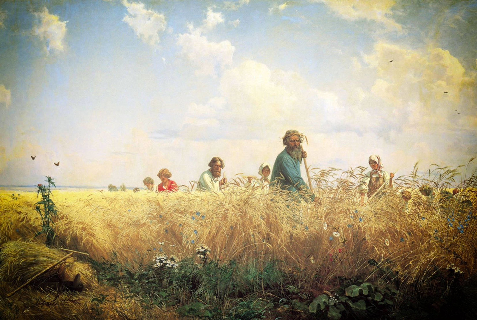 Busy Time for the Mowers by Grigoriy Myasoyedov, 1887