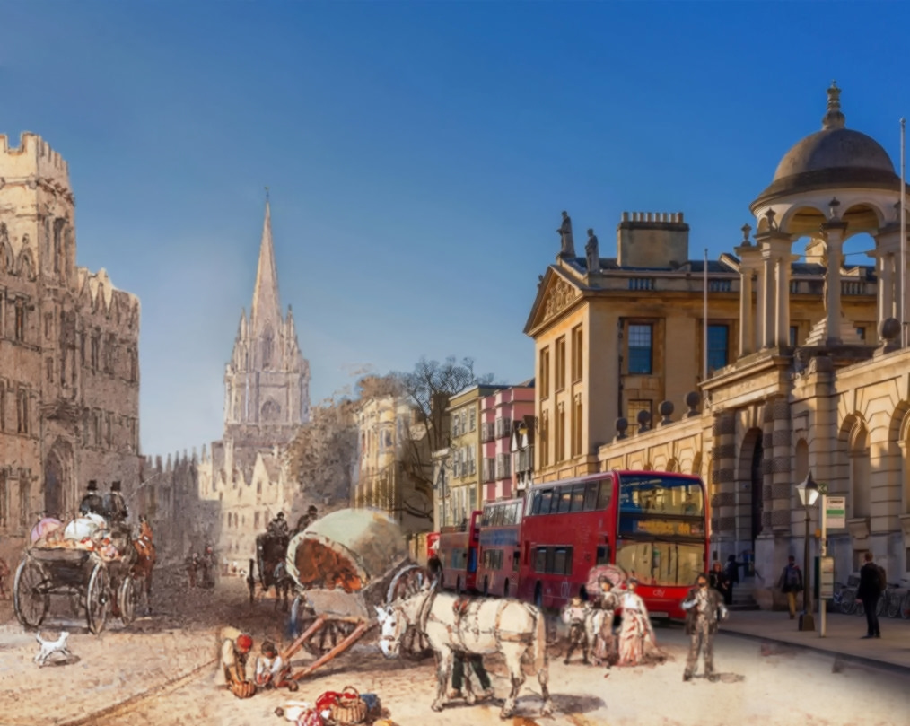 High Street, Oxford. Old and new