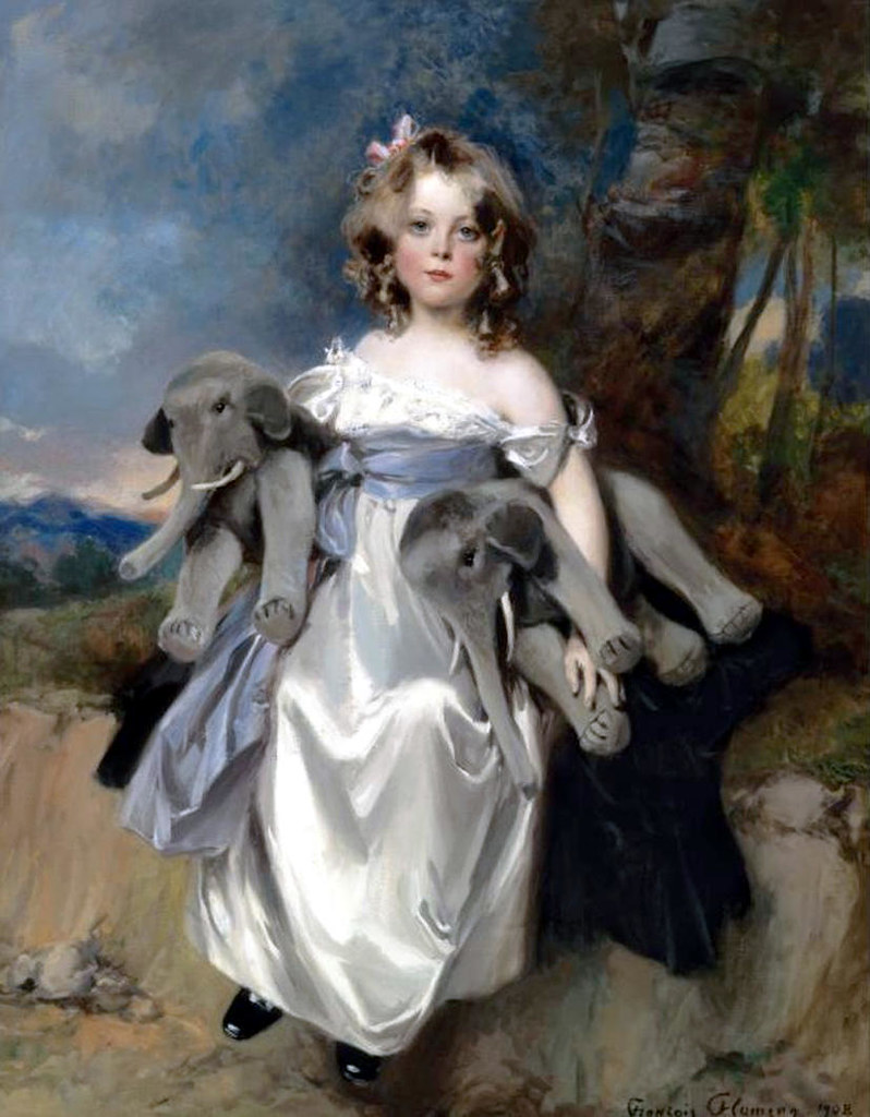 Portrait Of Mademoiselle Herpin by Francois Flameng - 1908