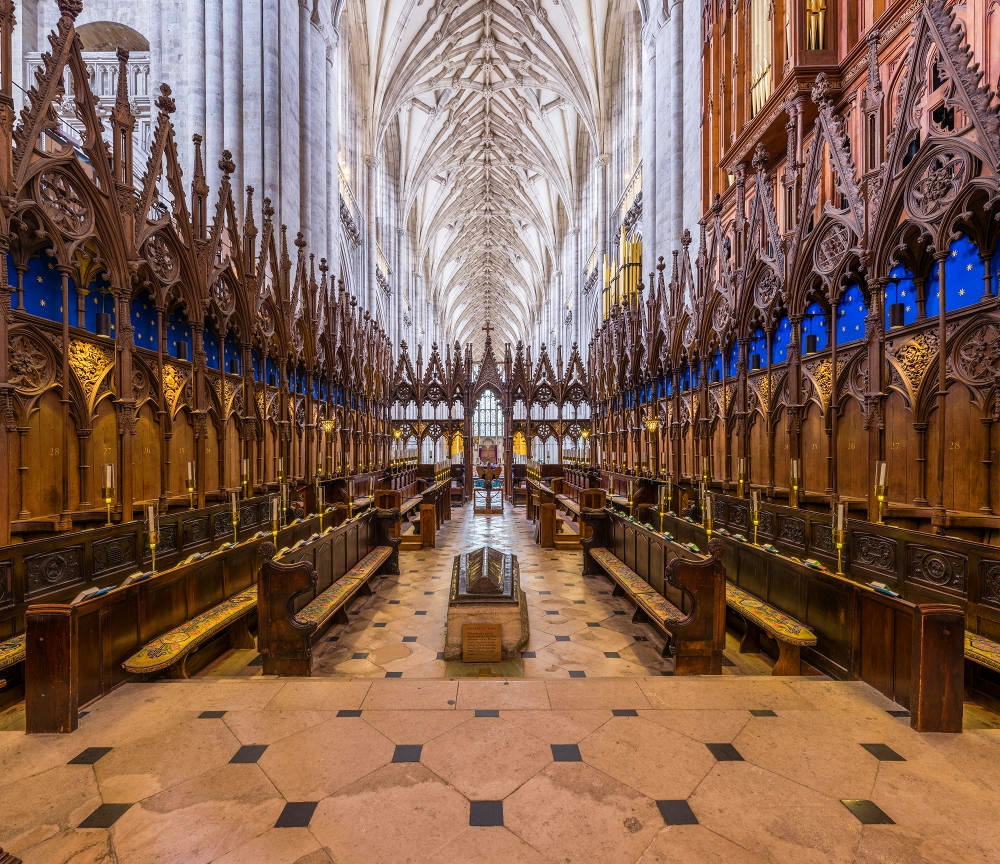 Winchester Cathedral Choir looking west. Credit David Iliff