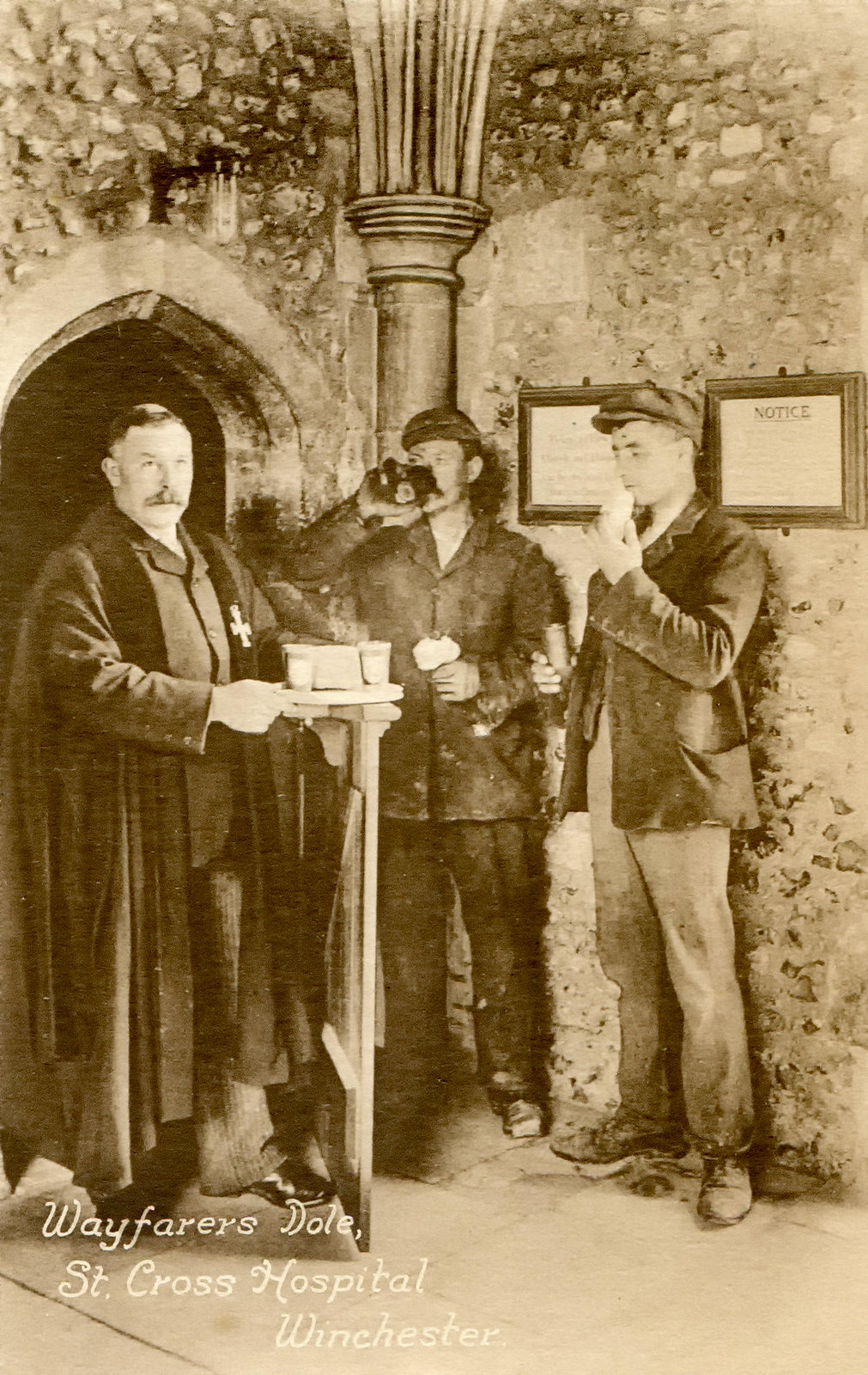 Handing out Wayfarer's Dole at St Cross Hospital, Winchester. Credit Alwyn Ladell, flickr