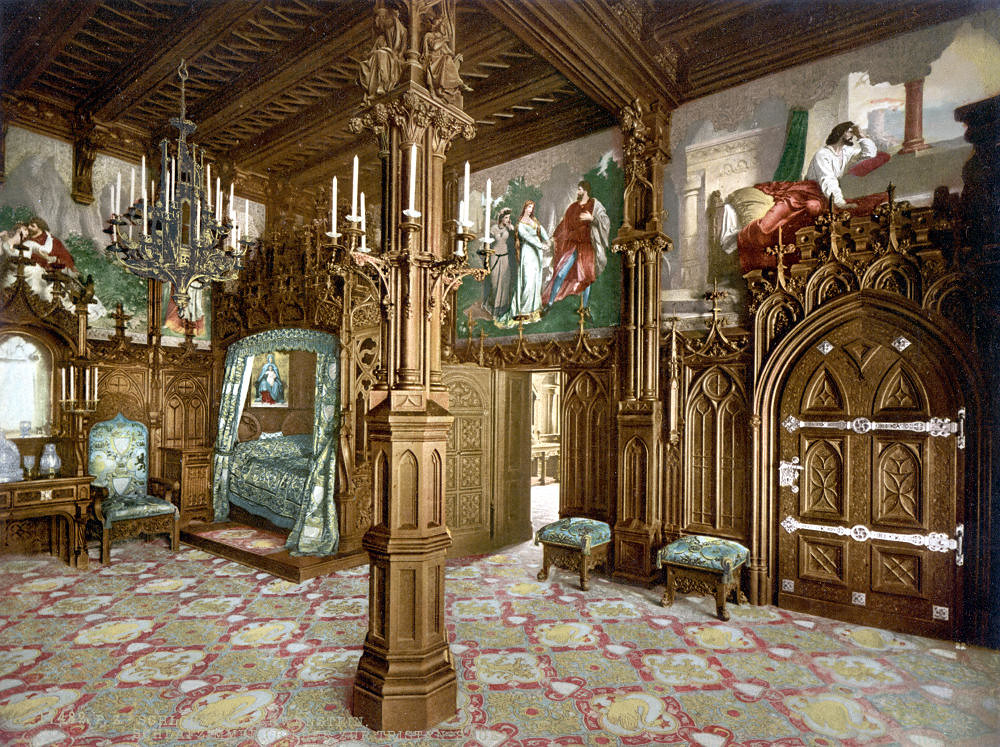 Bedroom, Neuschwanstein Castle, c. 1895