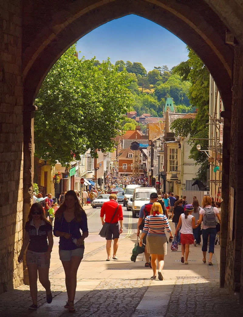The High Street of Winchester. Credit Anguskirk