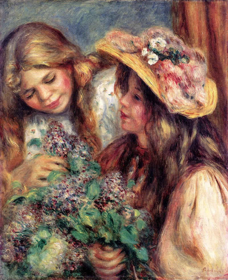 Girls with Lilacs by Pierre Auguste Renoir, 1890