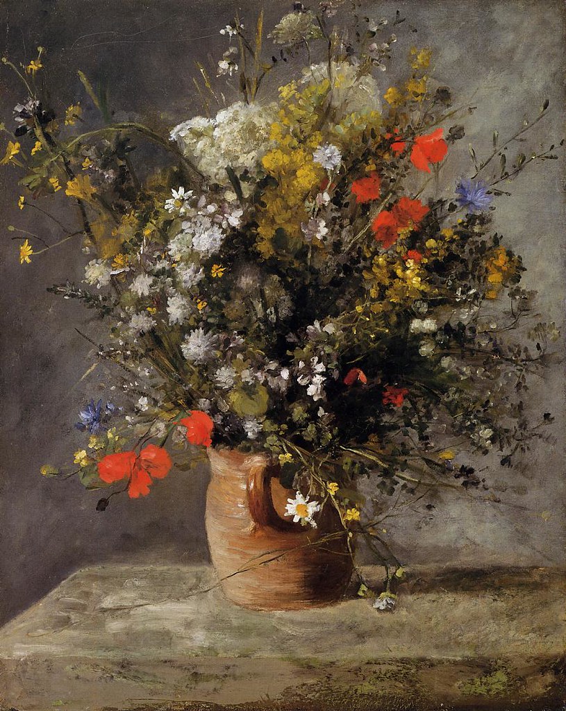 Flowers in a Vase by Pierre Auguste Renoir, 1866