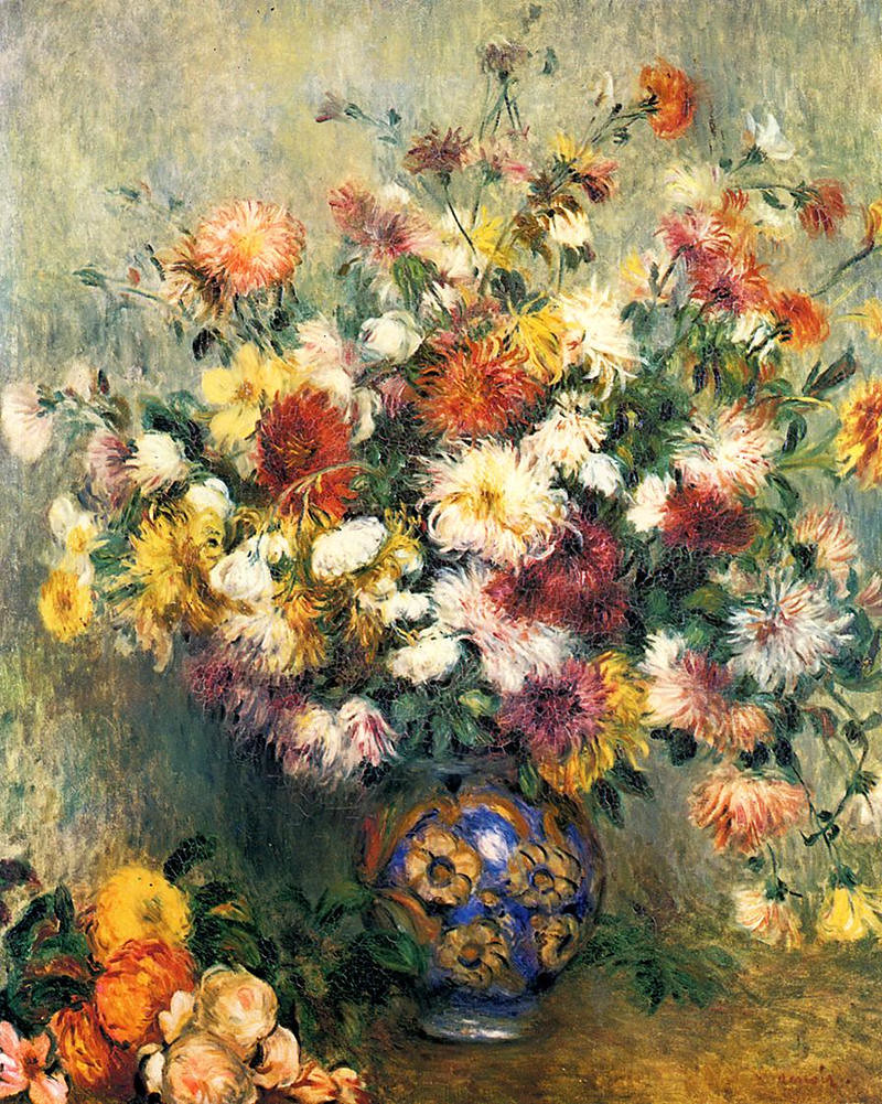 Vase of Chrysanthemums by Pierre Auguste Renoir, 1882