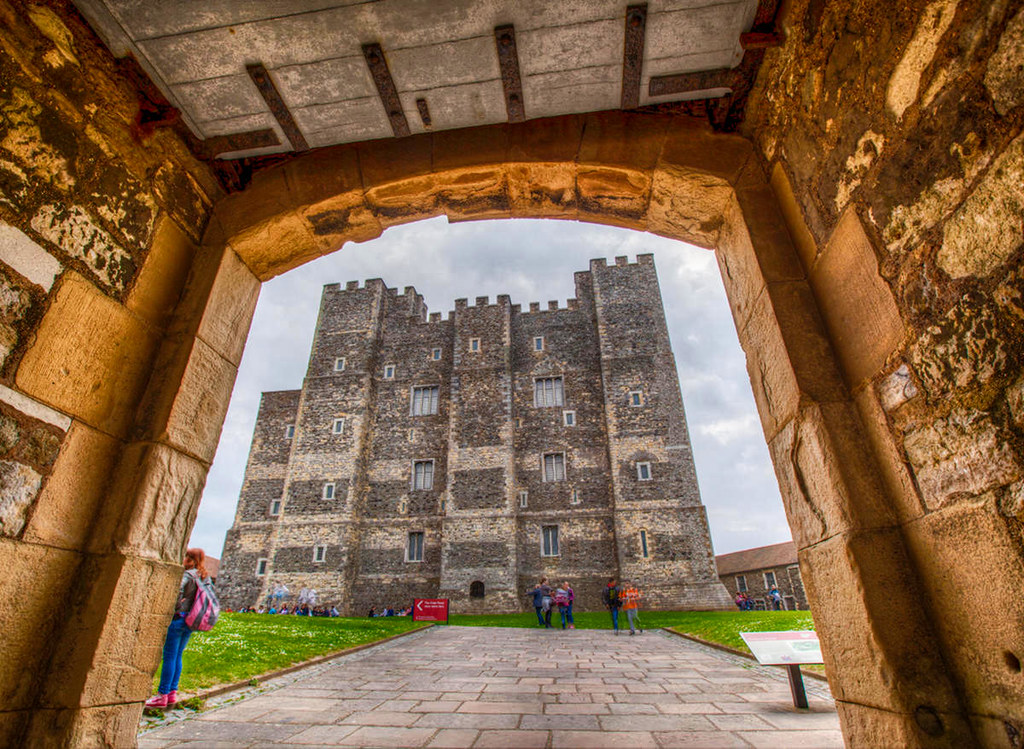 Dover Castle Keep seen from the Barbican. Credit Jim, flickr