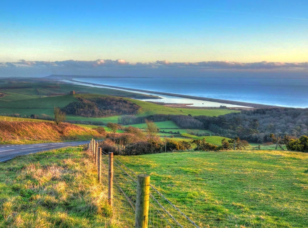 Chesil Beach, from Abbotsbury, Dorset. Credit Baz Richardson, flickr