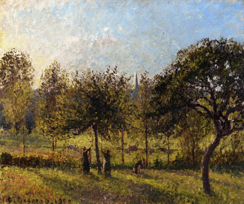 Setting Sun, Autumn in Eragny by Camille Pissarro, 1900