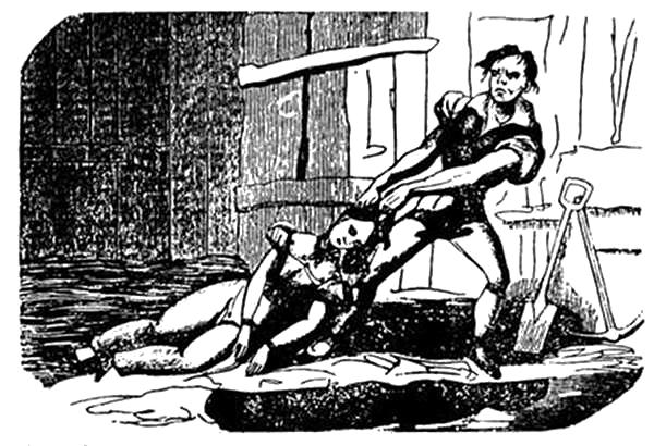 Corder burying the body of Maria Marten