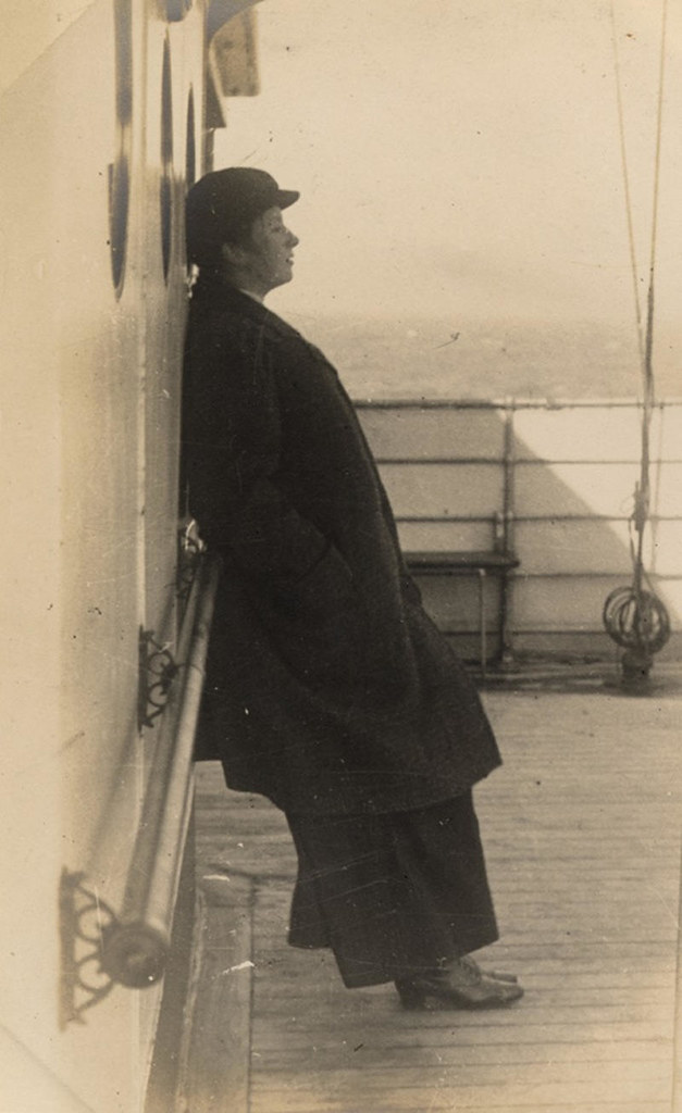 A respite from the wind on the bracing trip across the English Channel, 1906